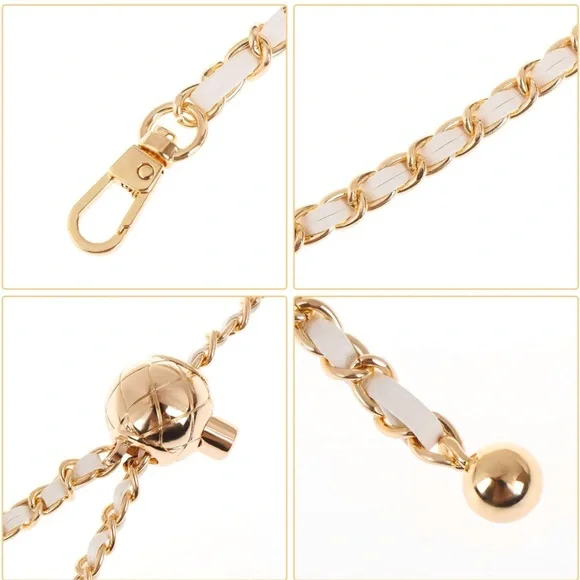New Adjustable Purse Chain Strap 47” Choose White OR Black - Picture 2 of 5